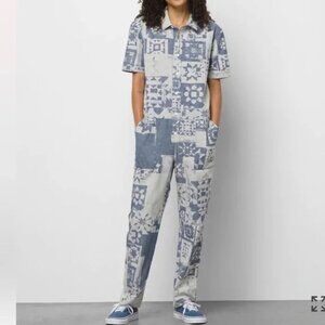 Vans Blue and White Patchwork Jumpsuit